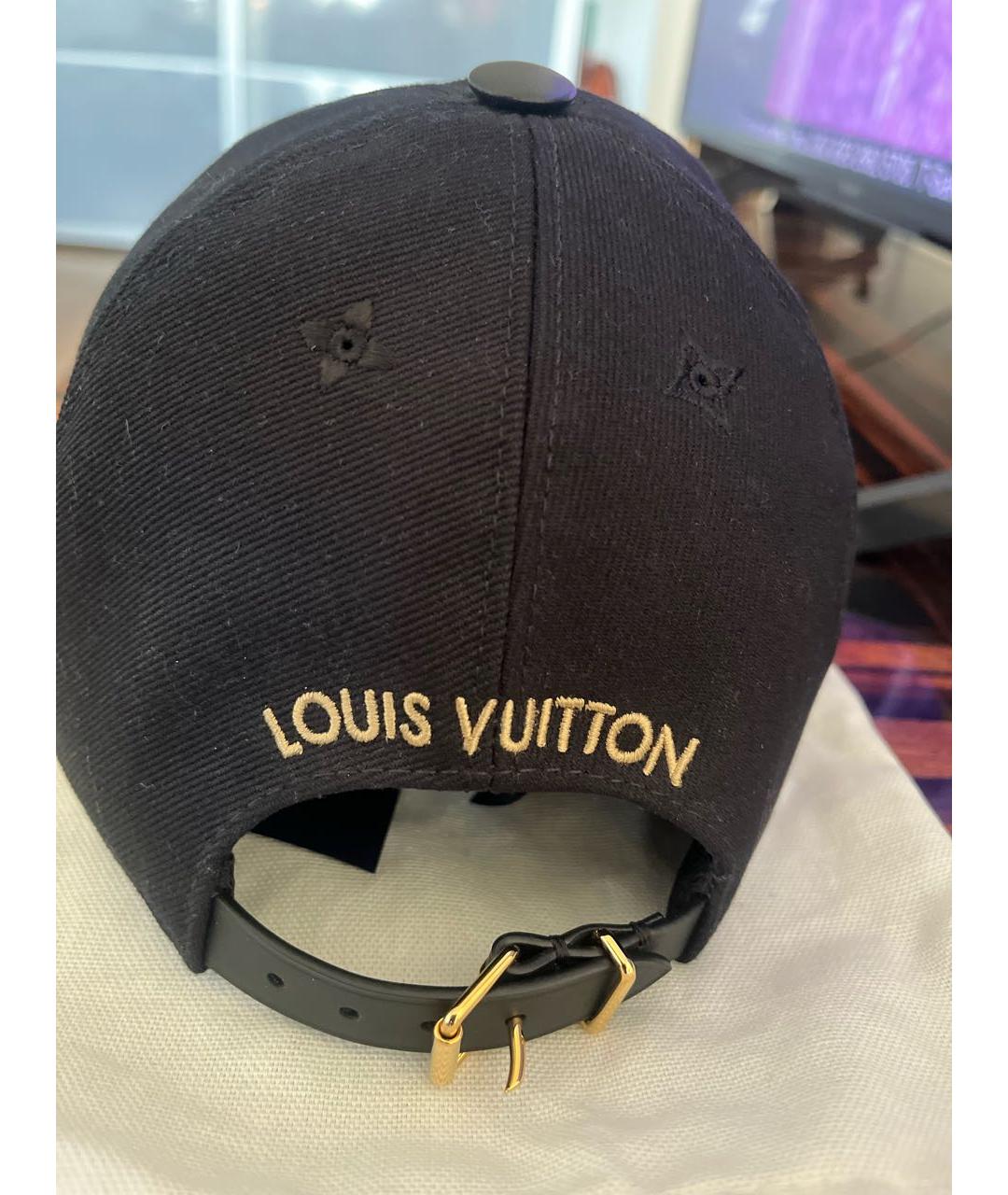 LOUIS VUITTON Черная хлопковая кепка, фото 4