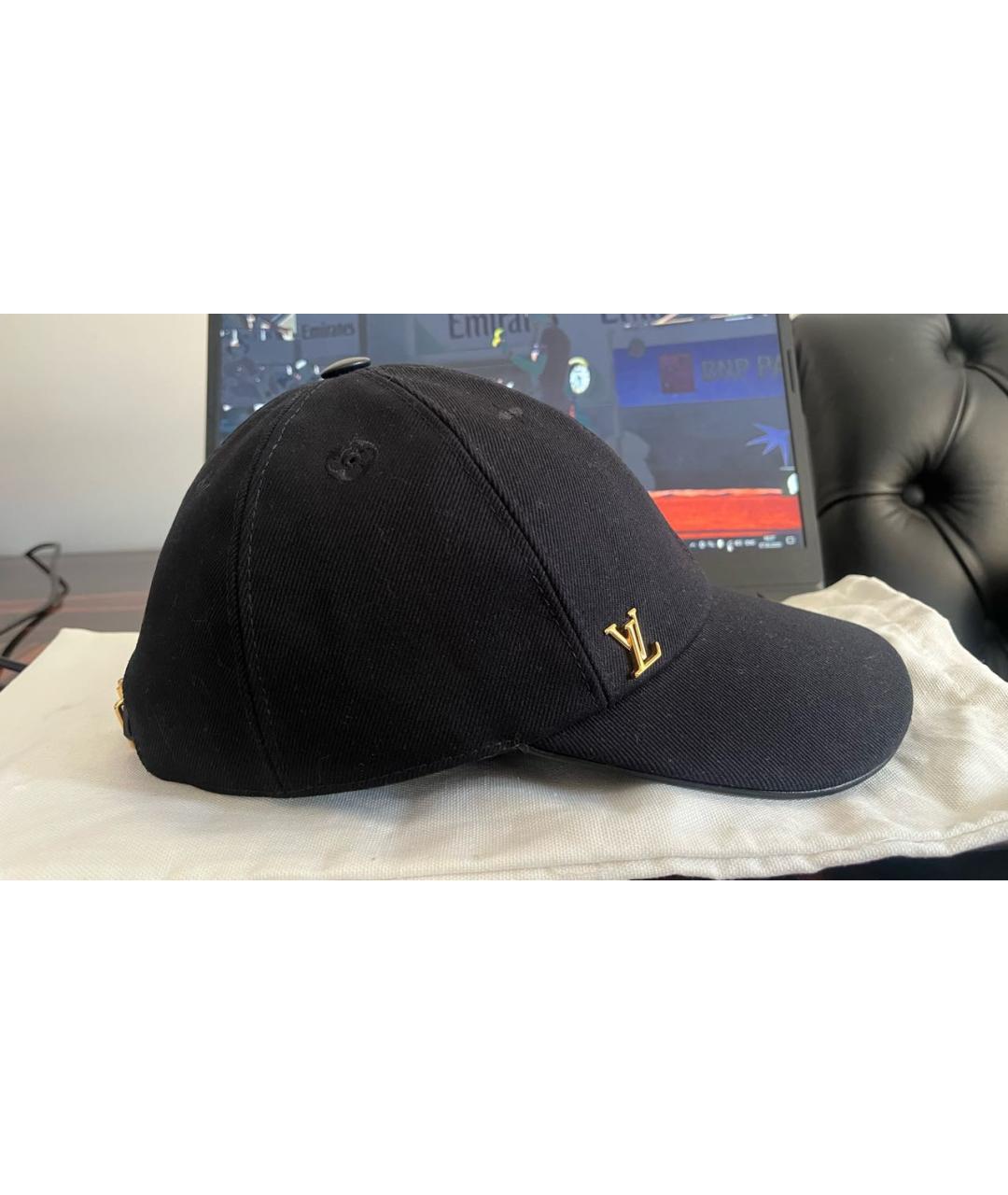 LOUIS VUITTON Черная хлопковая кепка, фото 2
