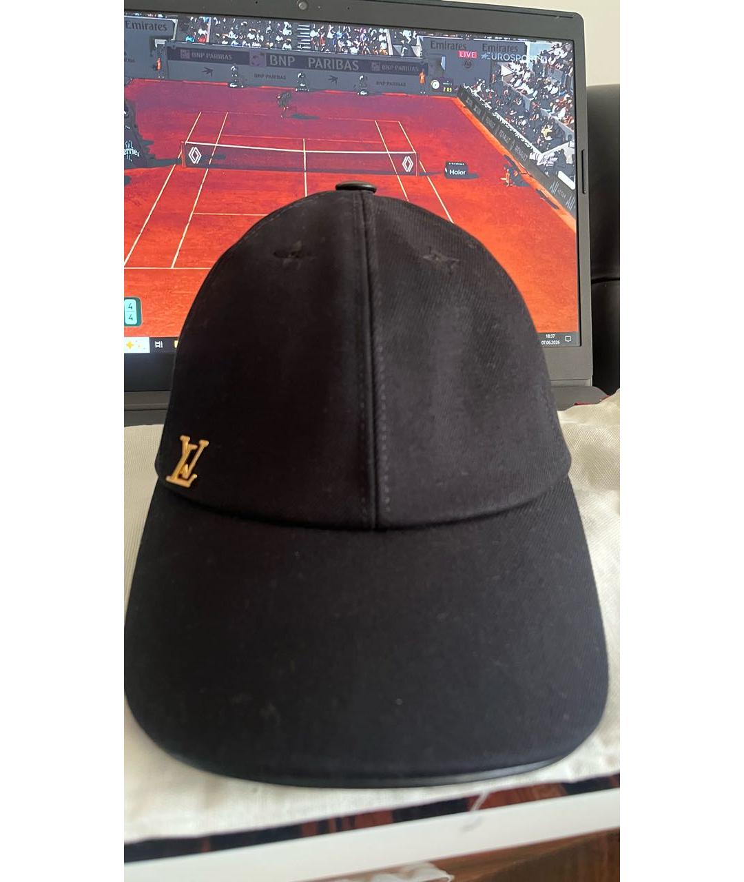 LOUIS VUITTON Черная хлопковая кепка, фото 7