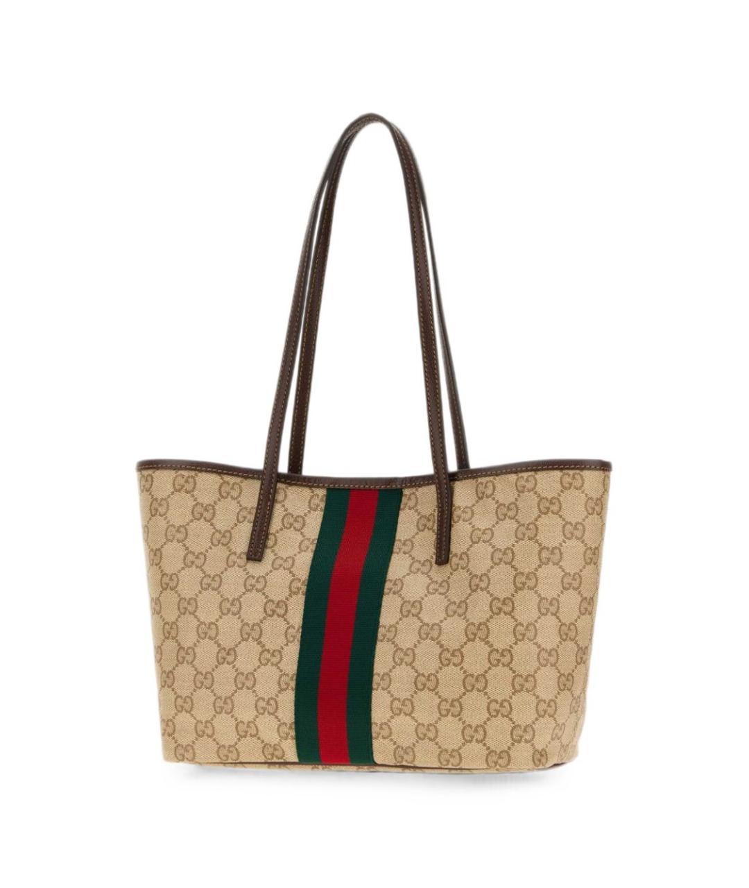 GUCCI Бежевая сумка тоут из канвы, фото 3