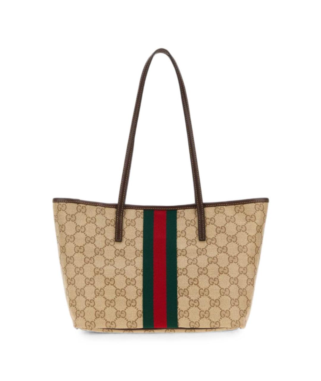 GUCCI Бежевая сумка тоут из канвы, фото 1