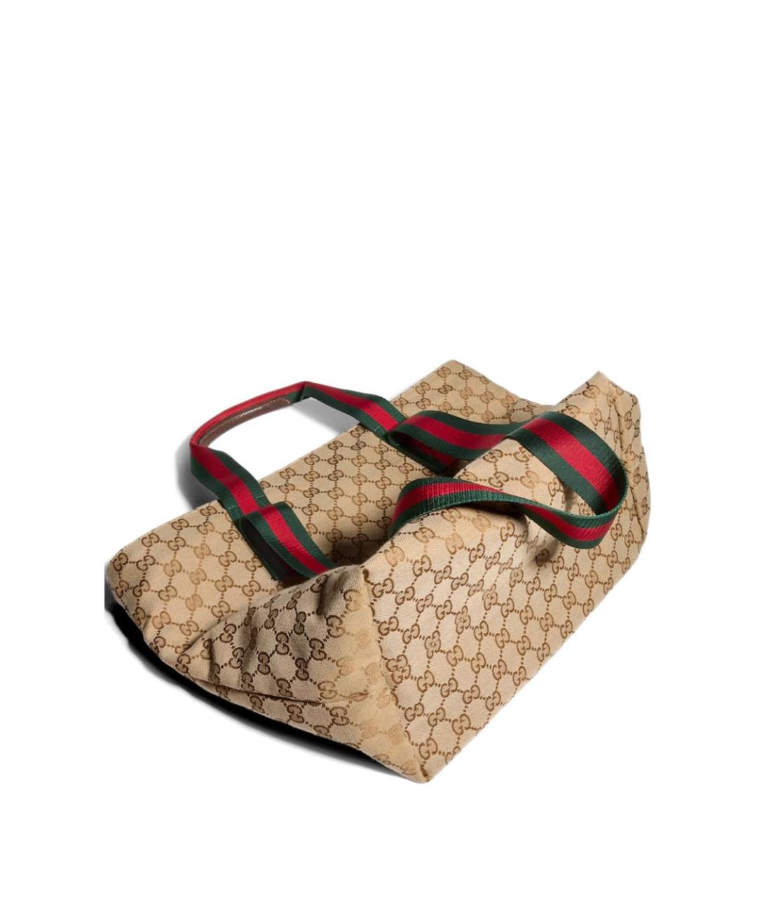 GUCCI Бежевая сумка тоут из канвы, фото 4