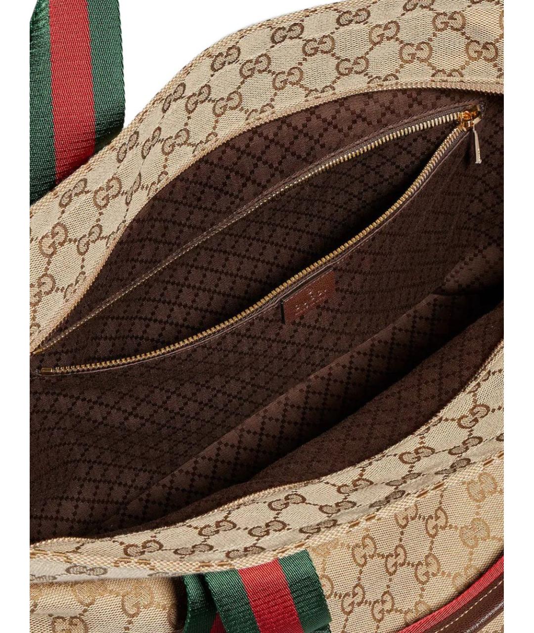 GUCCI Бежевая сумка тоут из канвы, фото 3
