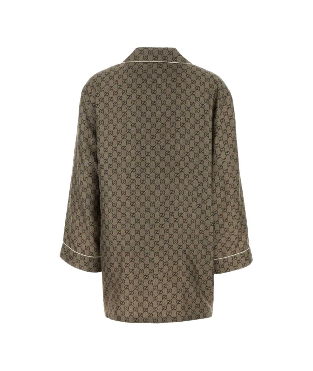 GUCCI Бежевая шелковая рубашка, фото 2