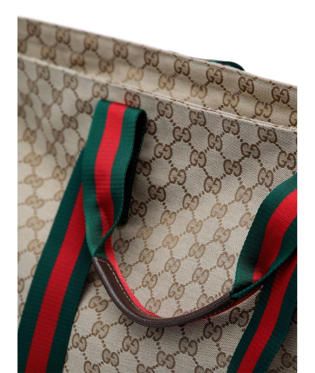 GUCCI Бежевая канва сумка тоут, фото 5