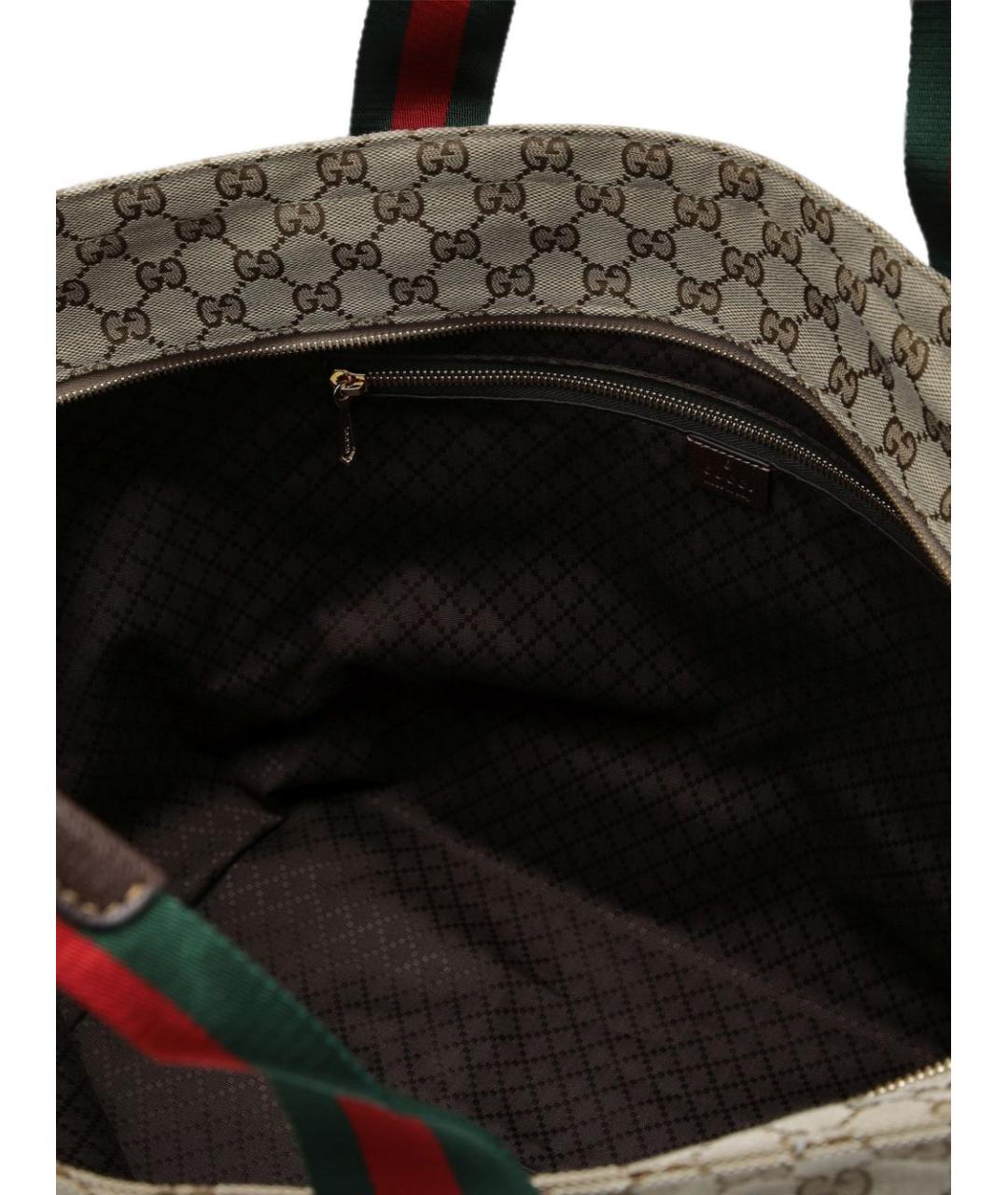 GUCCI Бежевая канва сумка тоут, фото 2