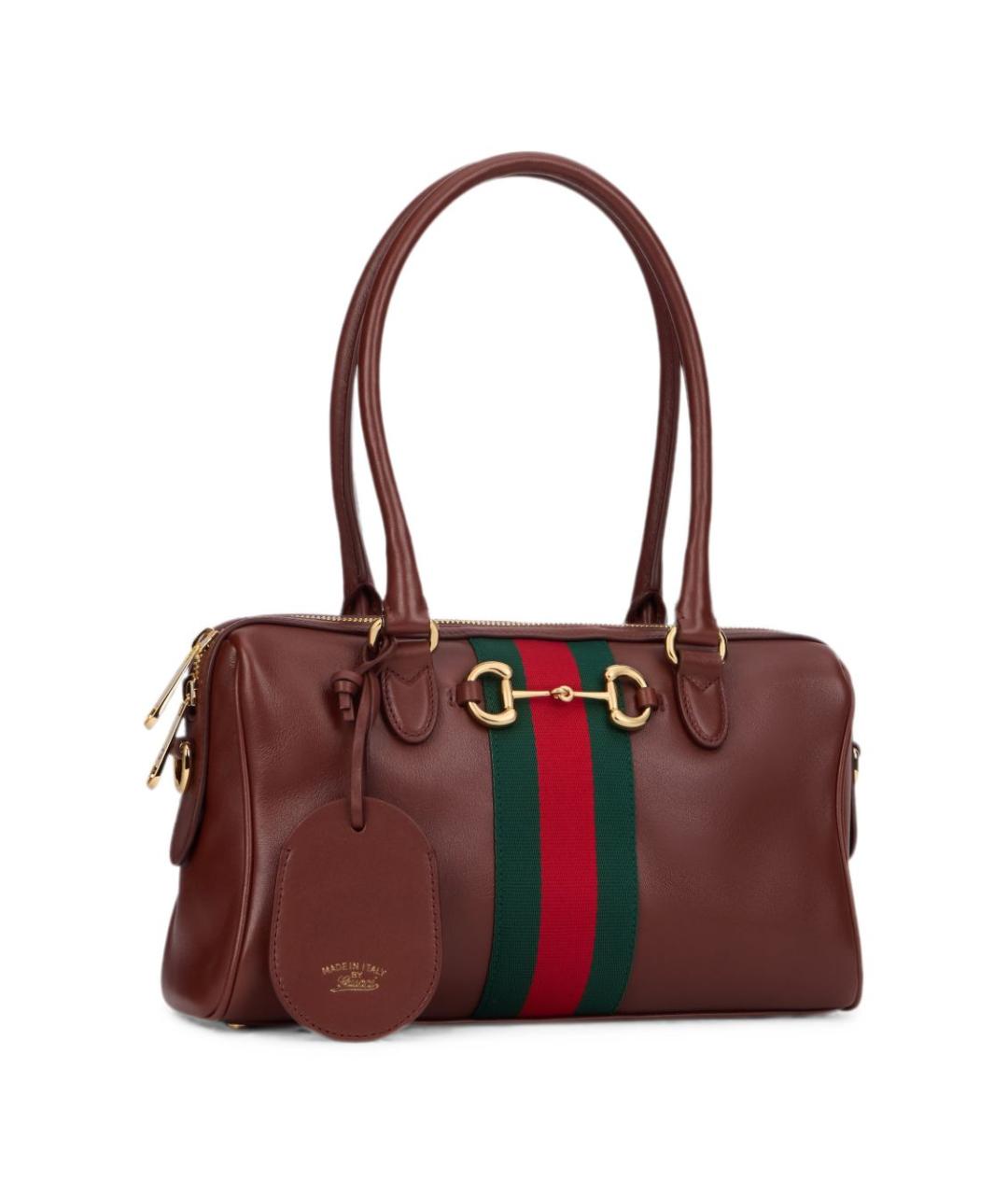 GUCCI Коричневая кожаная сумка через плечо, фото 4