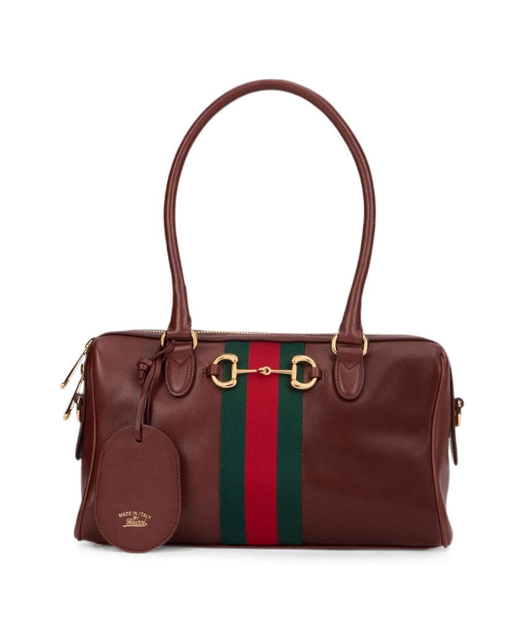 GUCCI Коричневая кожаная сумка через плечо, фото 1