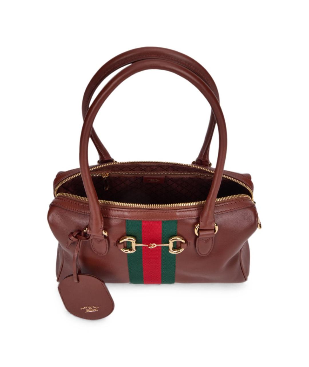 GUCCI Коричневая кожаная сумка через плечо, фото 3