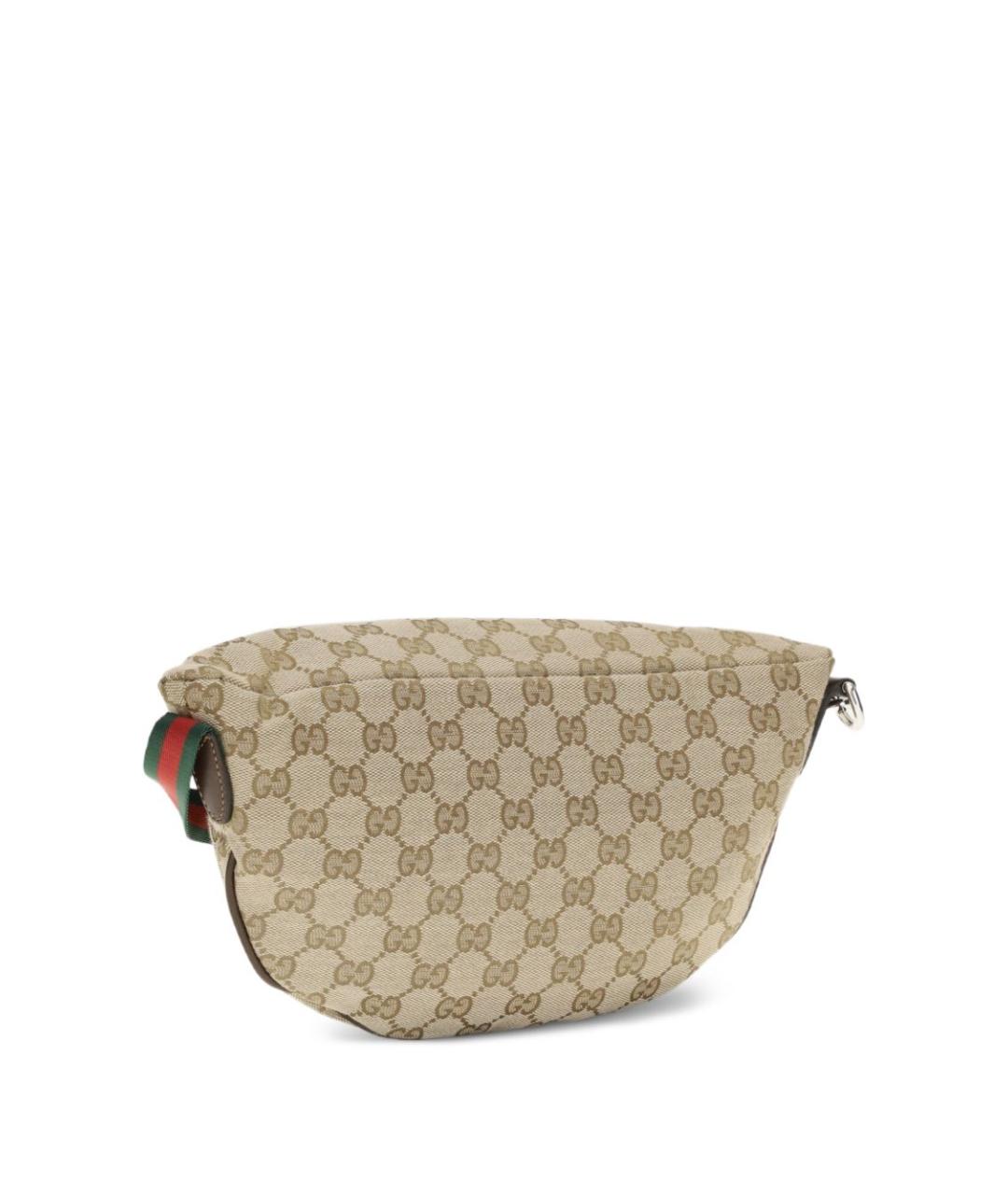 GUCCI Бежевая поясная сумка из канвы, фото 2