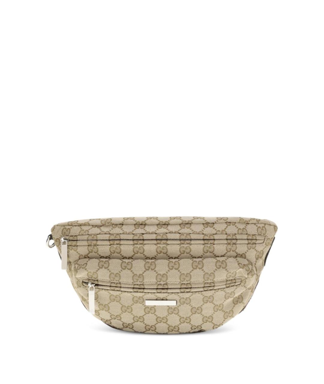 GUCCI Бежевая поясная сумка из канвы, фото 1