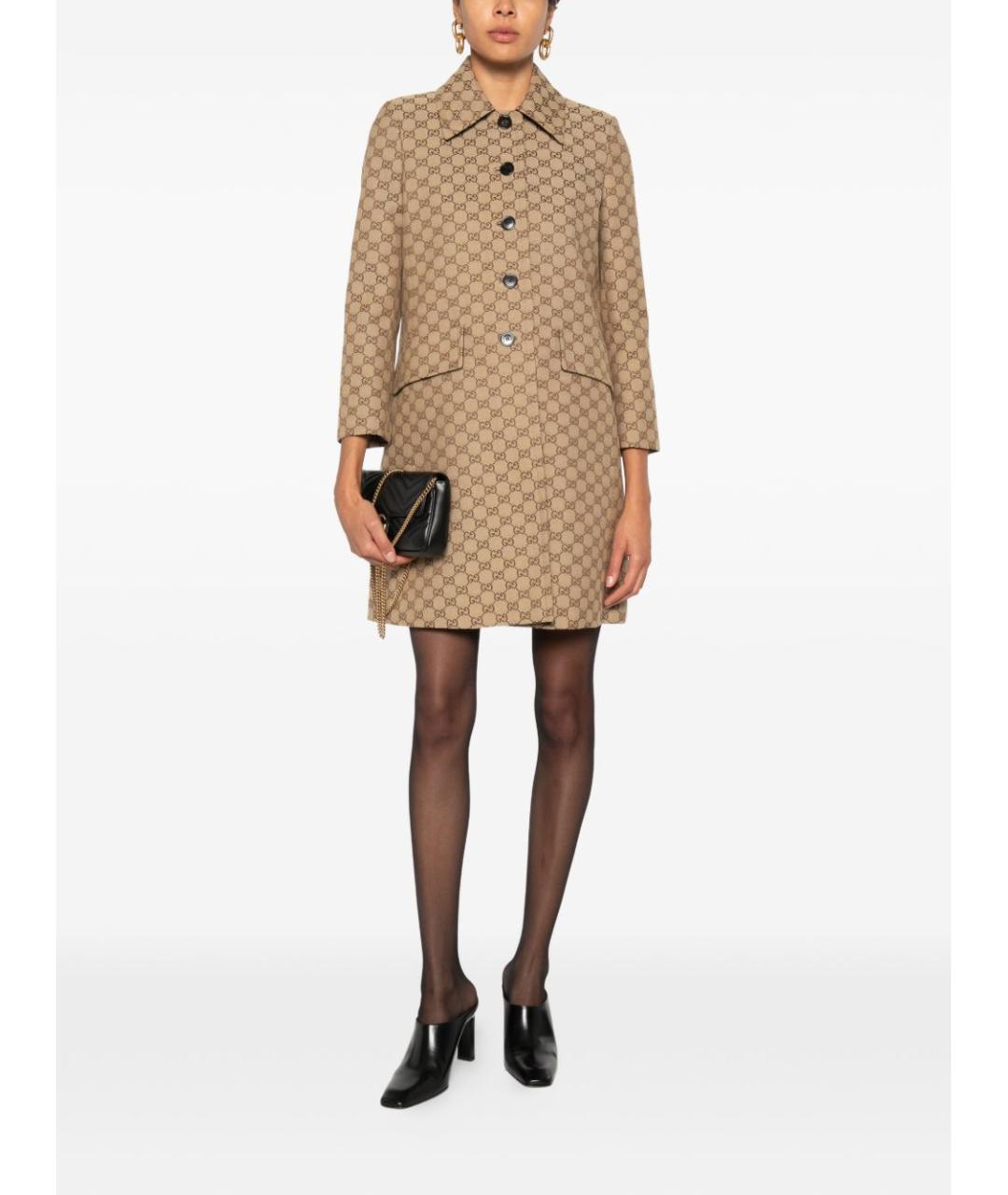 GUCCI Бежевое хлопковое пальто, фото 5