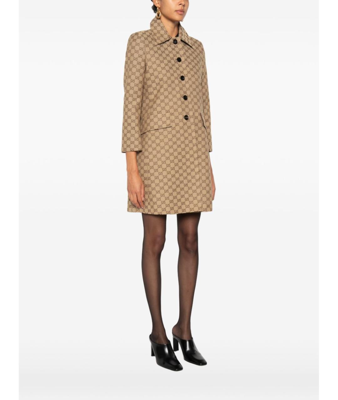 GUCCI Бежевое хлопковое пальто, фото 3