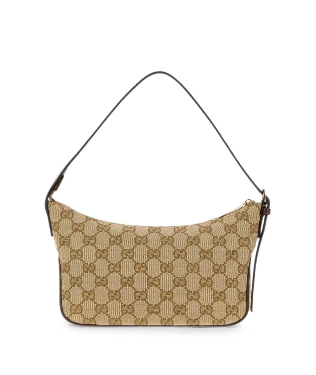 GUCCI Бежевая сумка через плечо из канвы, фото 3