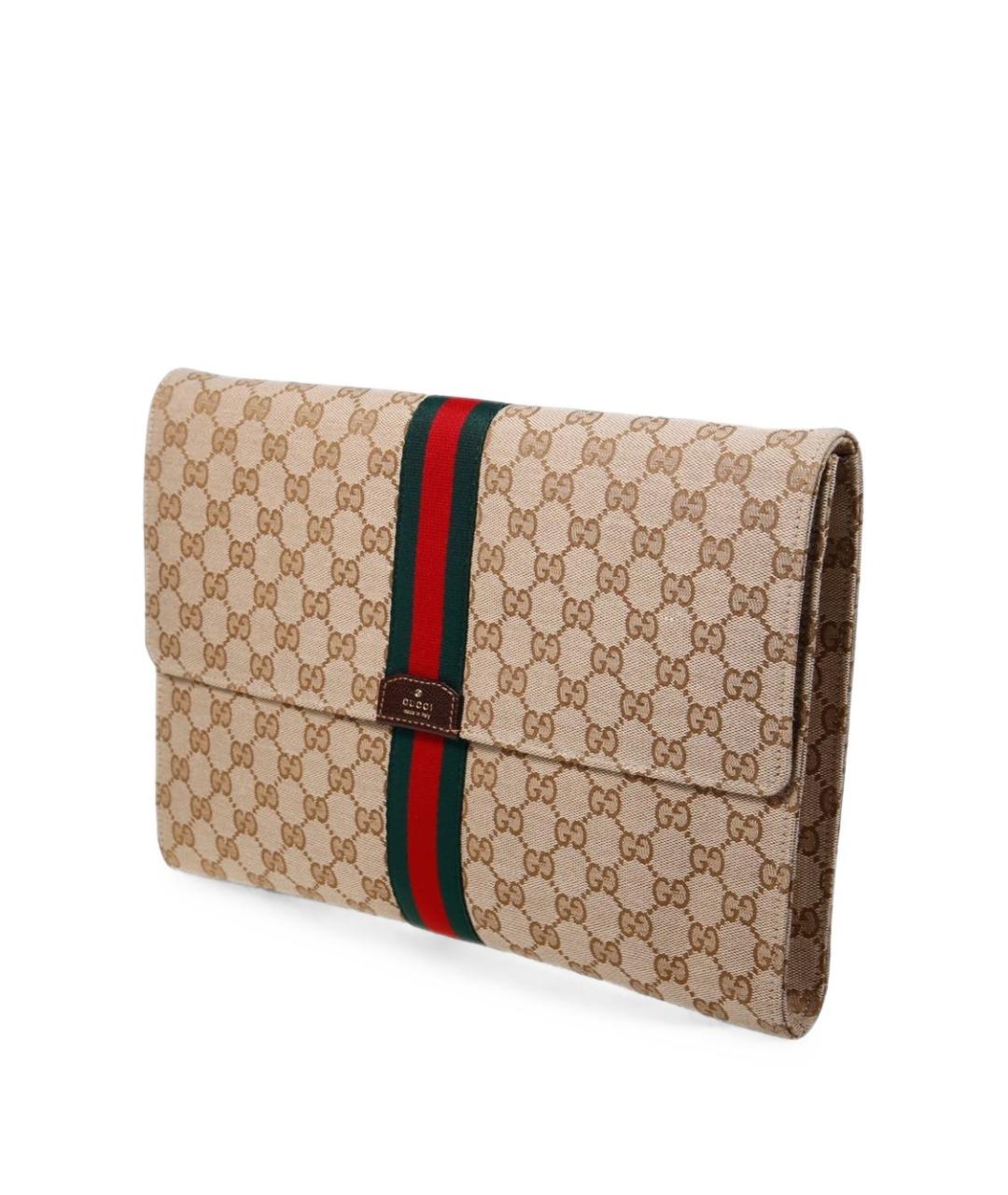 GUCCI Бежевая барсетка из канвы, фото 3