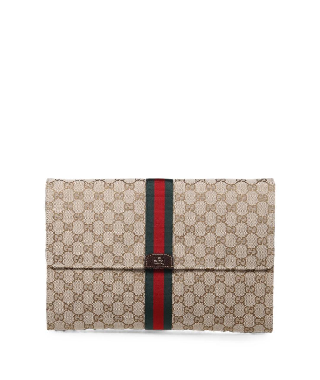 GUCCI Бежевая барсетка из канвы, фото 1