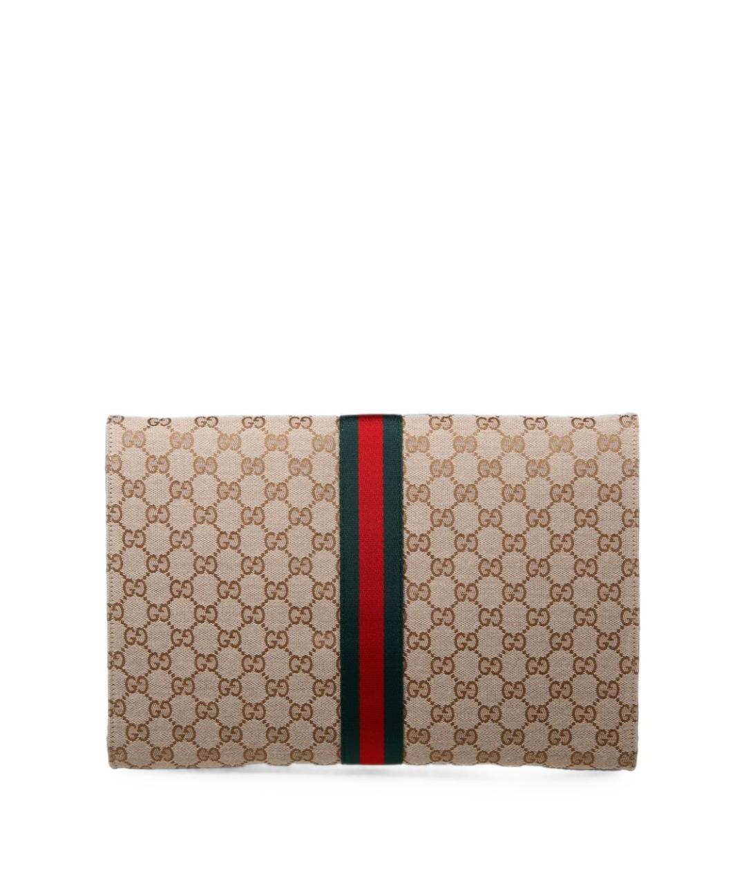 GUCCI Бежевая барсетка из канвы, фото 2