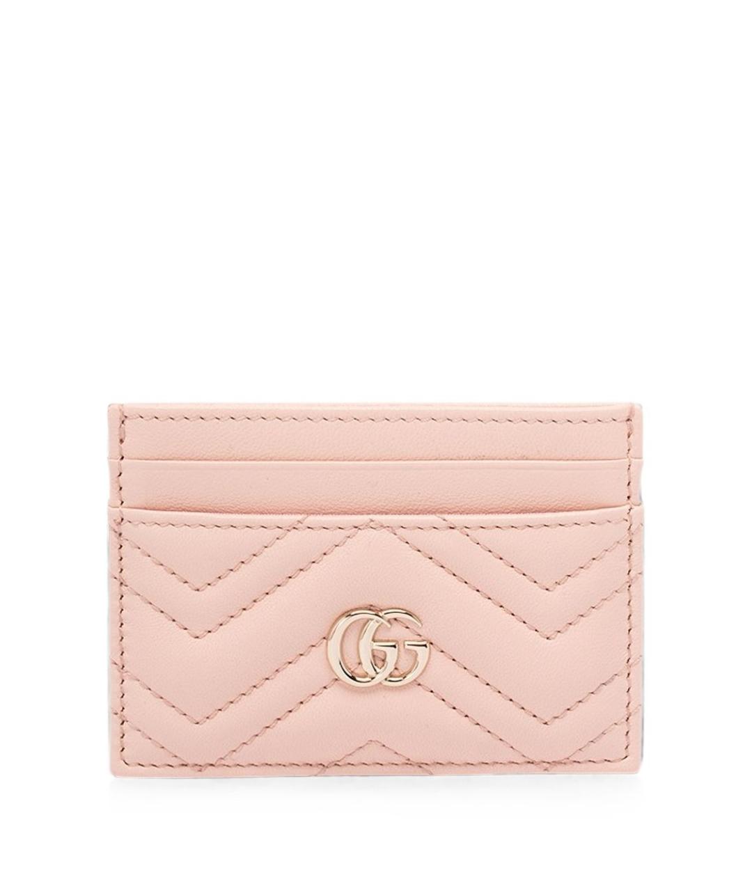 GUCCI Розовый кожаный кардхолдер, фото 1