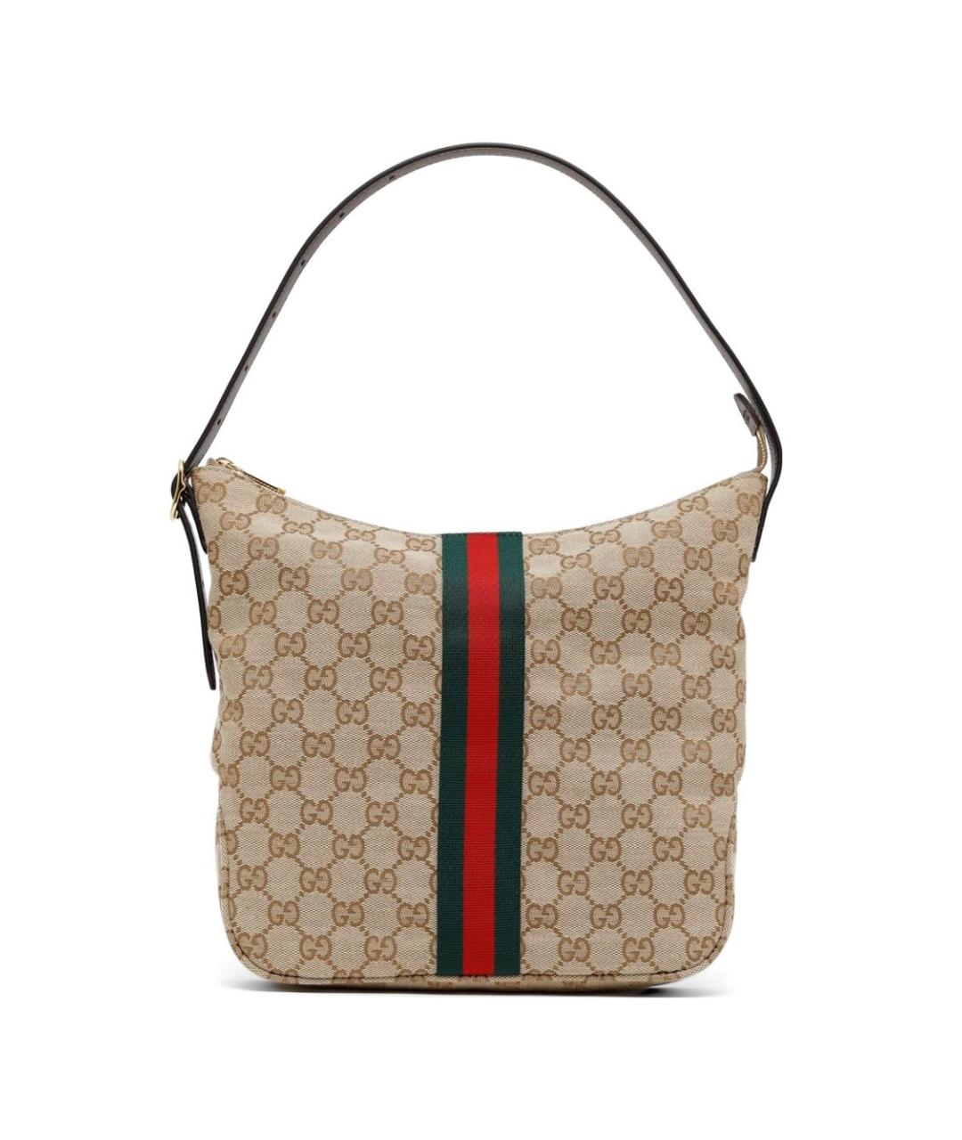 GUCCI Бежевая сумка на плечо из канвы, фото 1