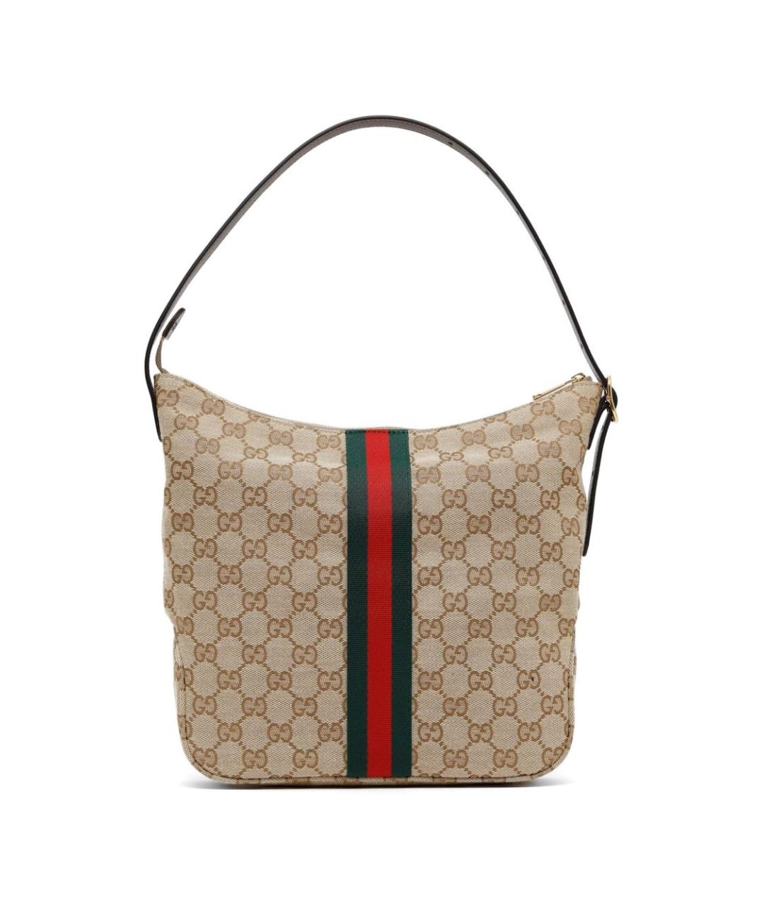GUCCI Бежевая сумка на плечо из канвы, фото 3