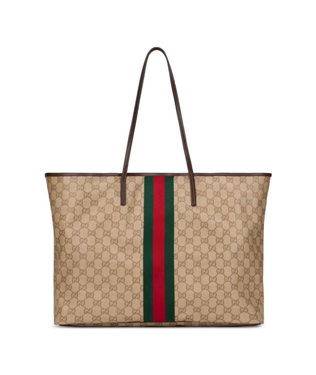 GUCCI Бежевая сумка тоут из канвы, фото 1