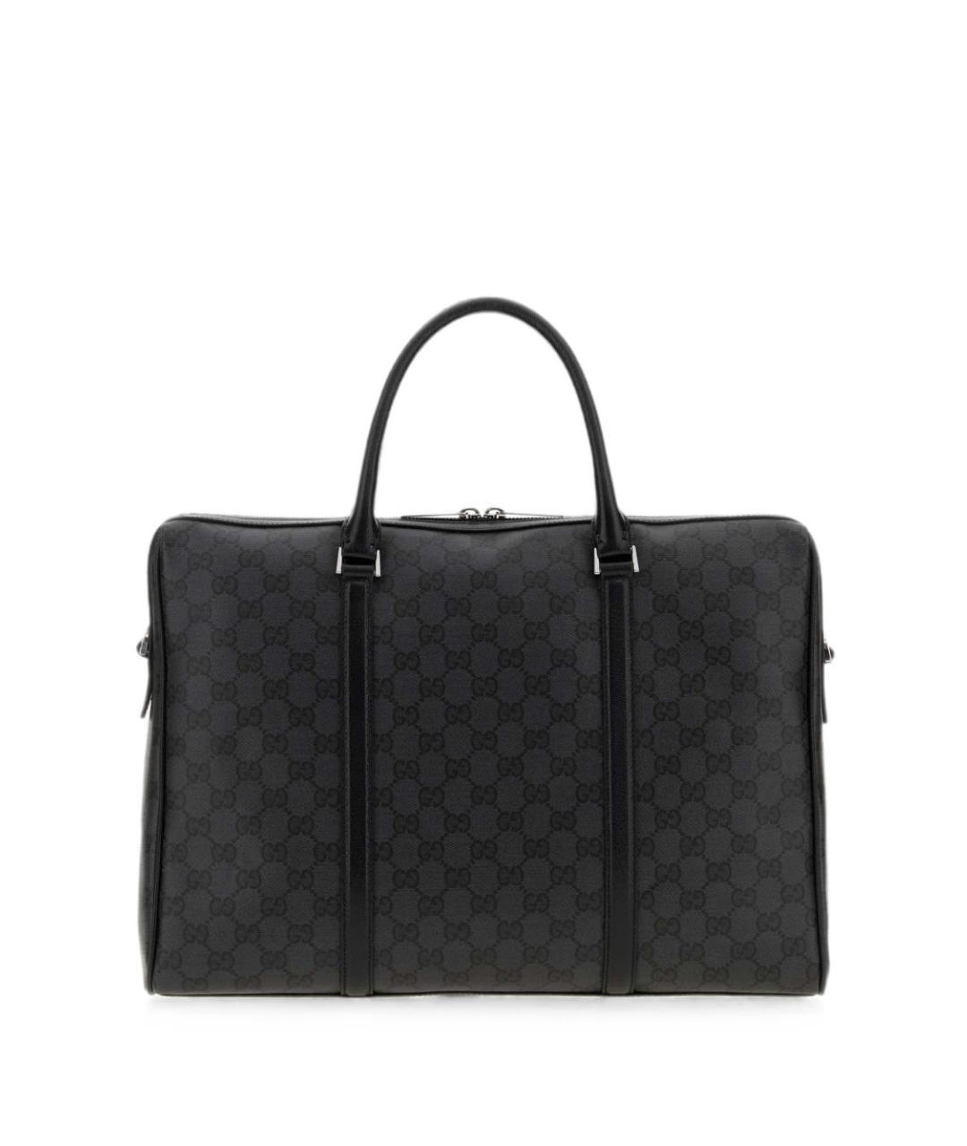 GUCCI Черный портфель из канвы, фото 1