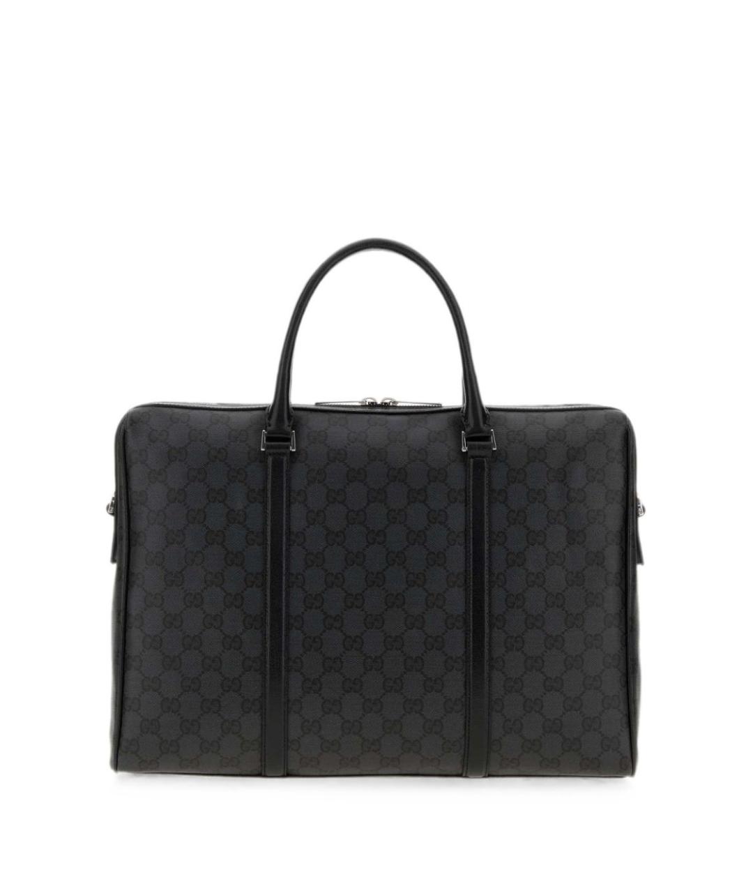 GUCCI Черный портфель из канвы, фото 2