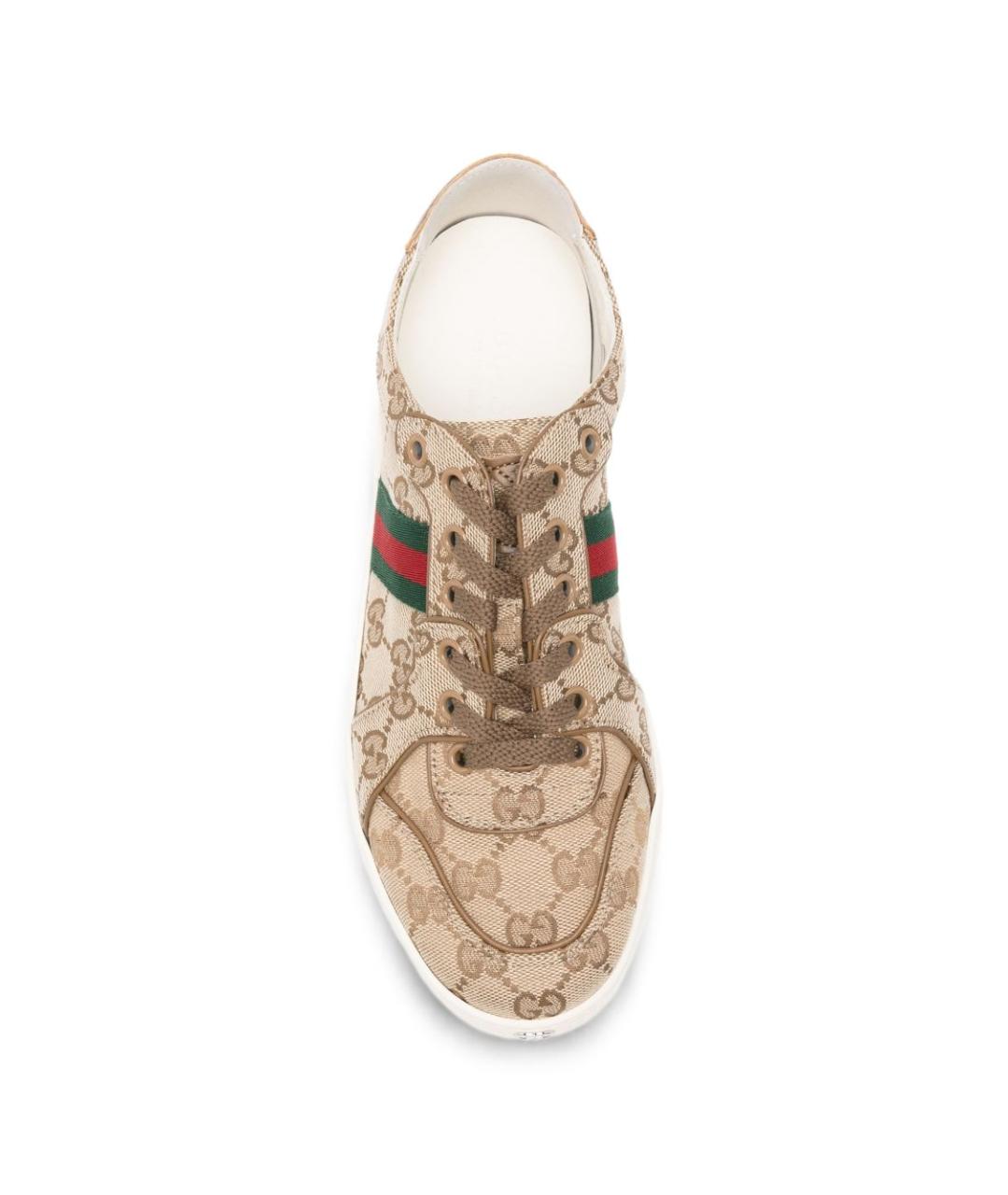 GUCCI Бежевые текстильные кеды, фото 4
