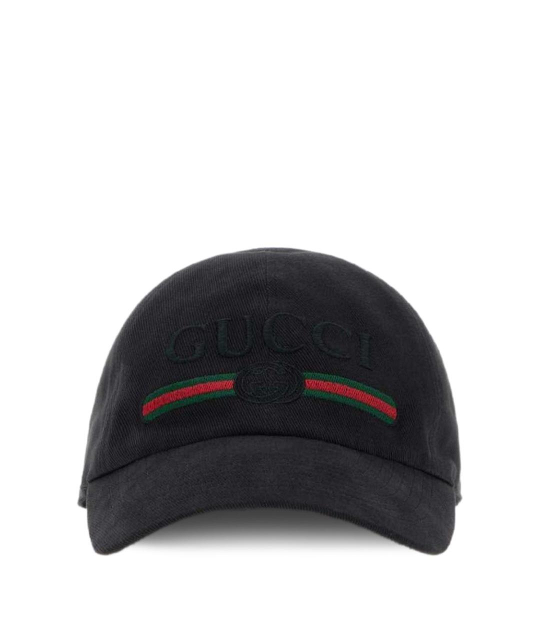 GUCCI Черная хлопковая кепка/бейсболка, фото 1