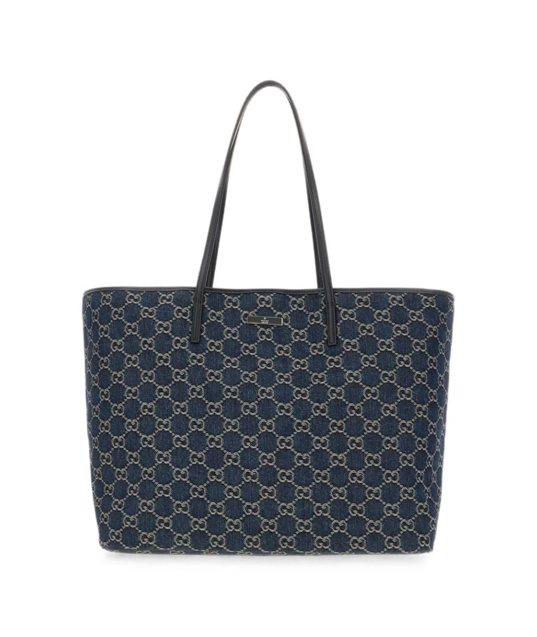 GUCCI Синяя сумка тоут из канвы, фото 1