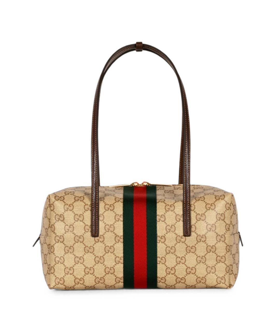 GUCCI Бежевая сумка через плечо из канвы, фото 1