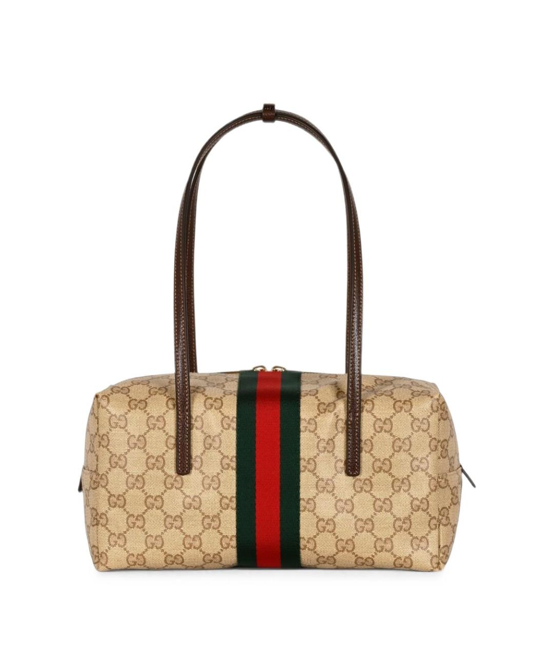 GUCCI Бежевая сумка через плечо из канвы, фото 2
