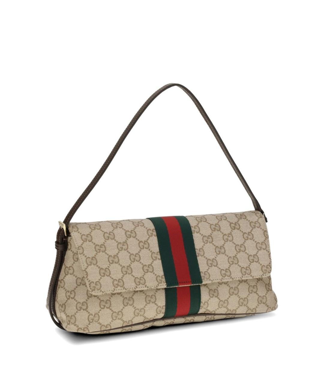 GUCCI Бежевая сумка через плечо из канвы, фото 3