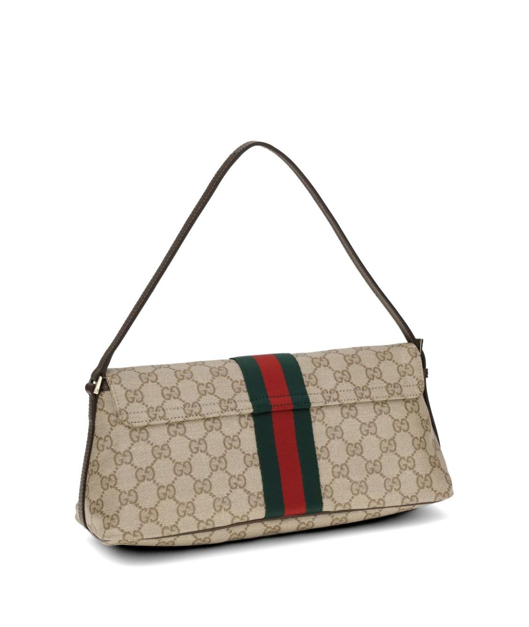 GUCCI Бежевая сумка через плечо из канвы, фото 4