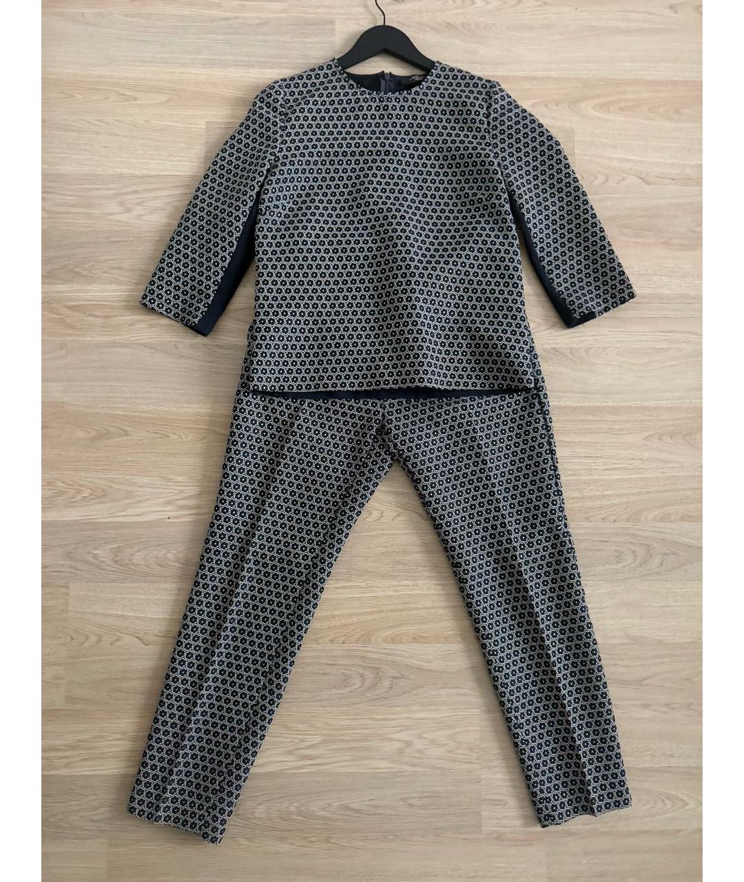 WEEKEND MAX MARA Темно-синий полиэстеровый костюм с брюками, фото 7