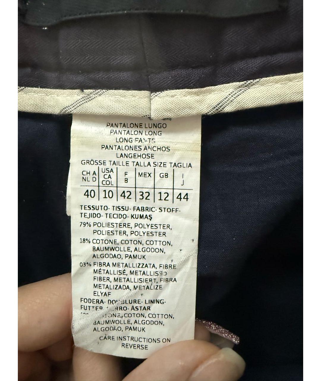 WEEKEND MAX MARA Темно-синий полиэстеровый костюм с брюками, фото 8