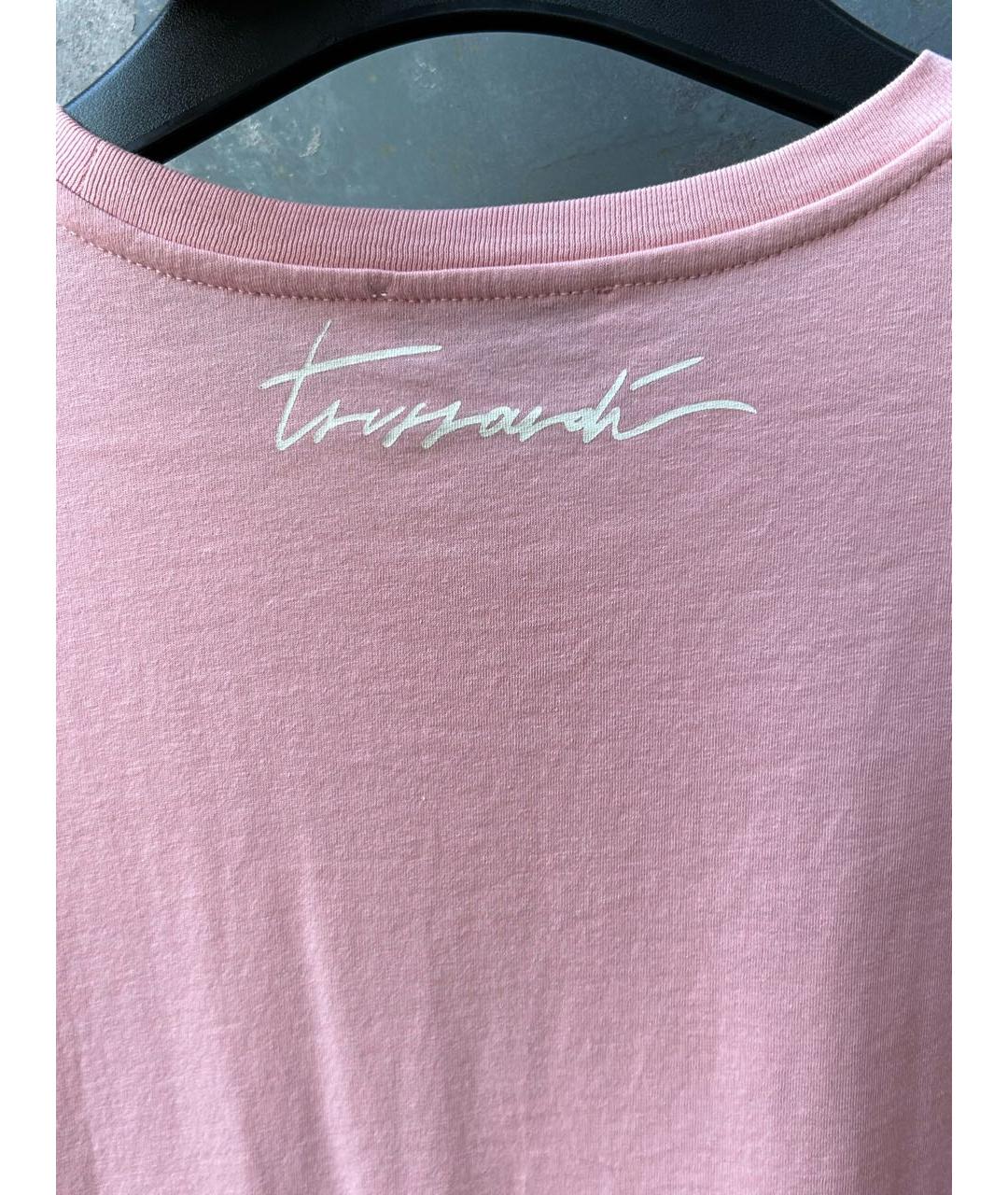 TRUSSARDI Розовая хлопковая футболка, фото 8