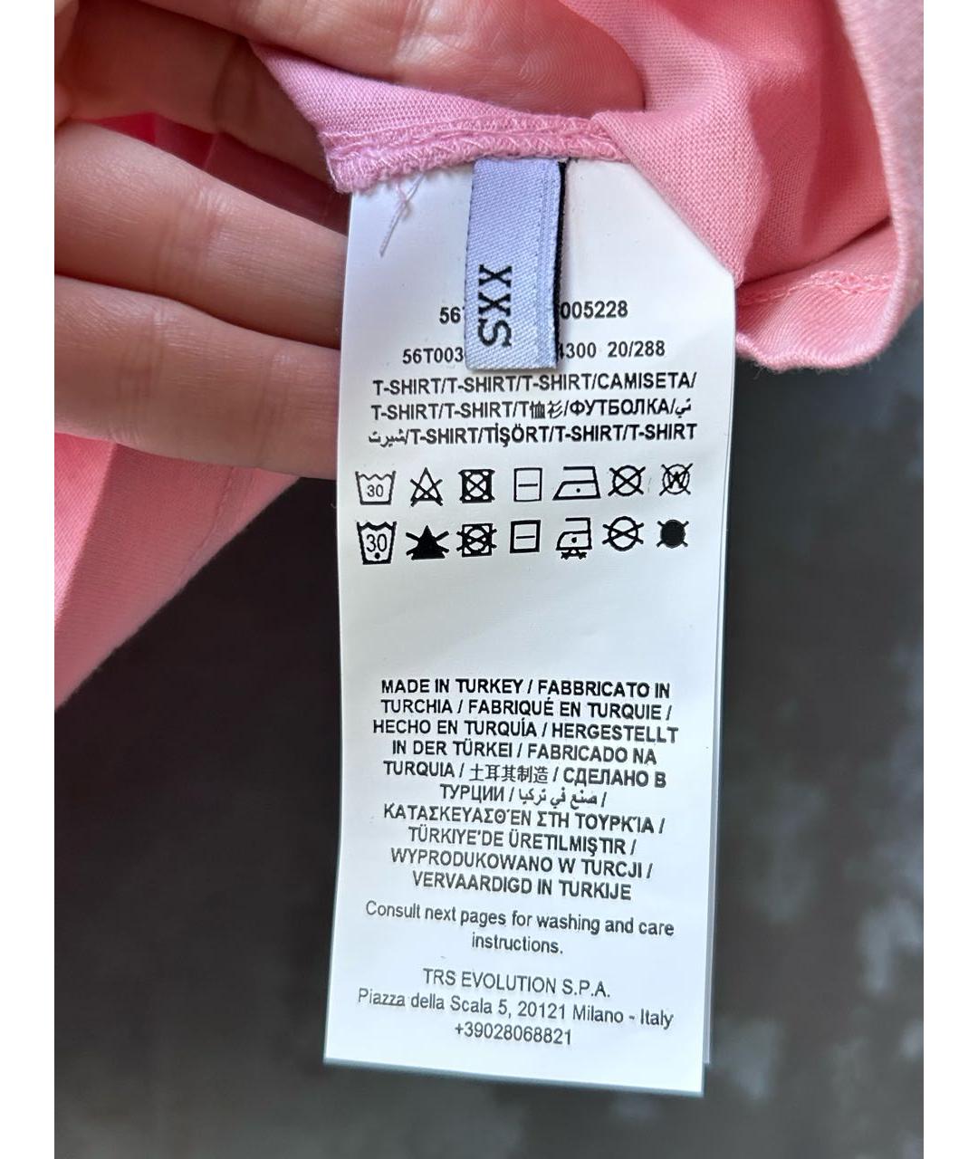 TRUSSARDI Розовая хлопковая футболка, фото 4