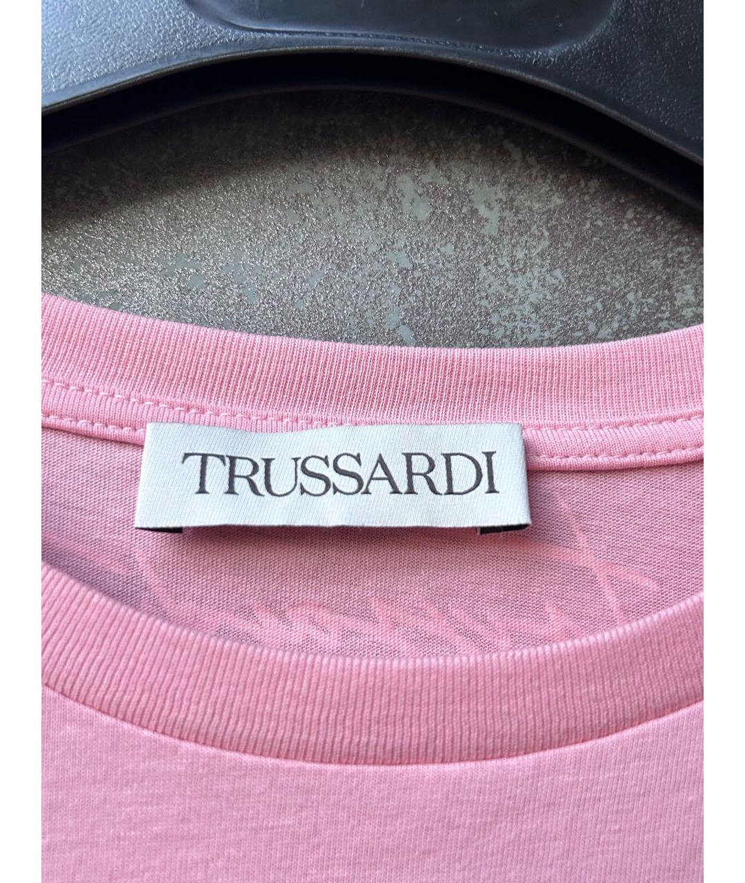 TRUSSARDI Розовая хлопковая футболка, фото 3