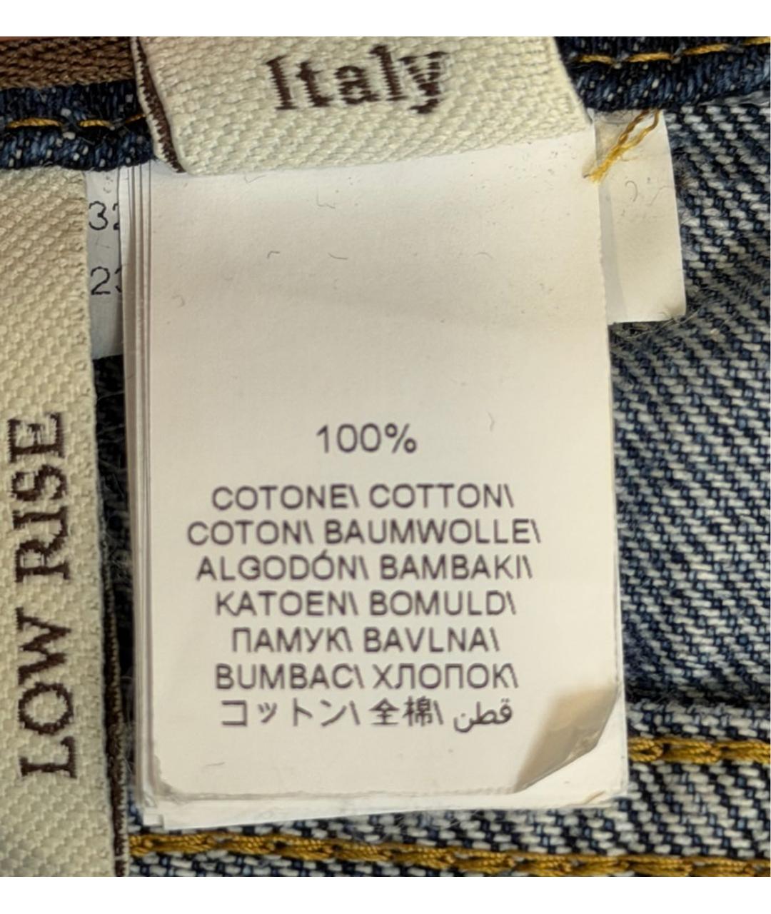 BRUNELLO CUCINELLI Темно-синие хлопковые прямые джинсы, фото 6