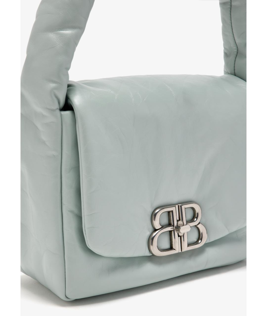 BALENCIAGA Голубая кожаная сумка с короткими ручками, фото 5