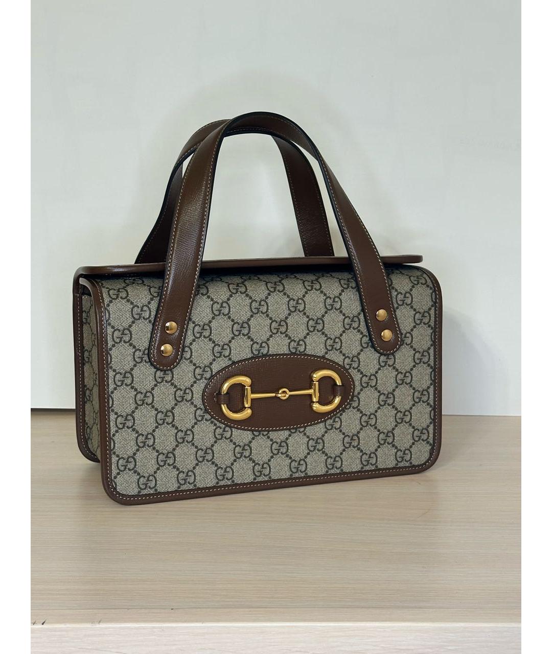 GUCCI Коричневая сумка с короткими ручками, фото 2