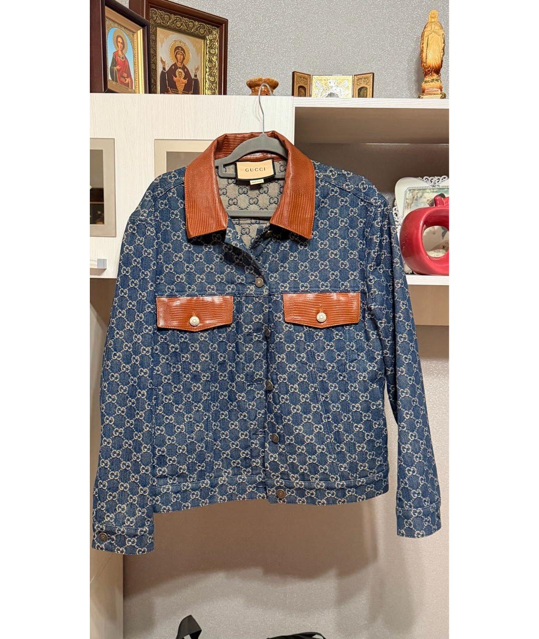 GUCCI Синяя деним куртка, фото 4