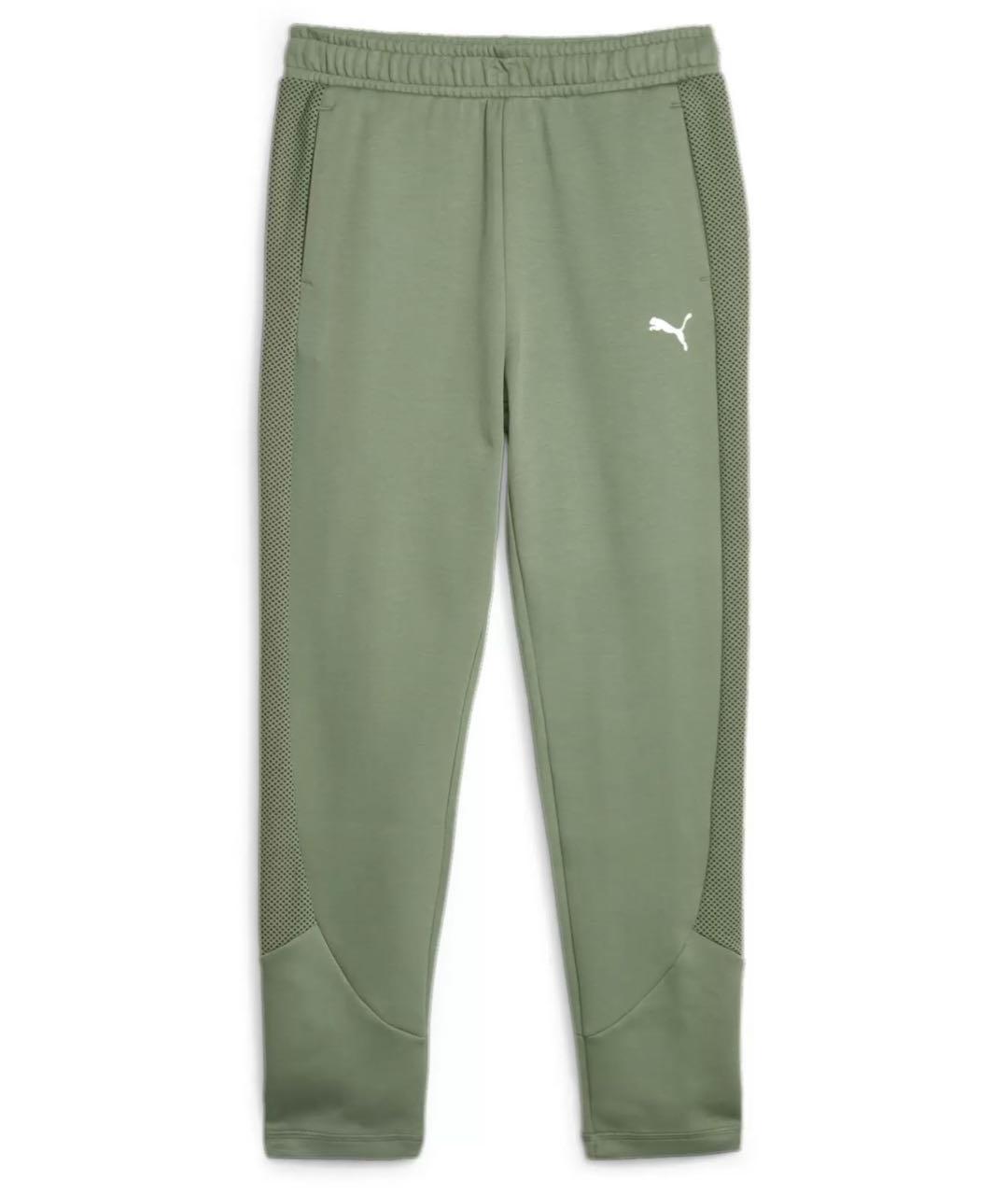 PUMA Хаки хлопко-эластановые спортивные брюки и шорты, фото 1