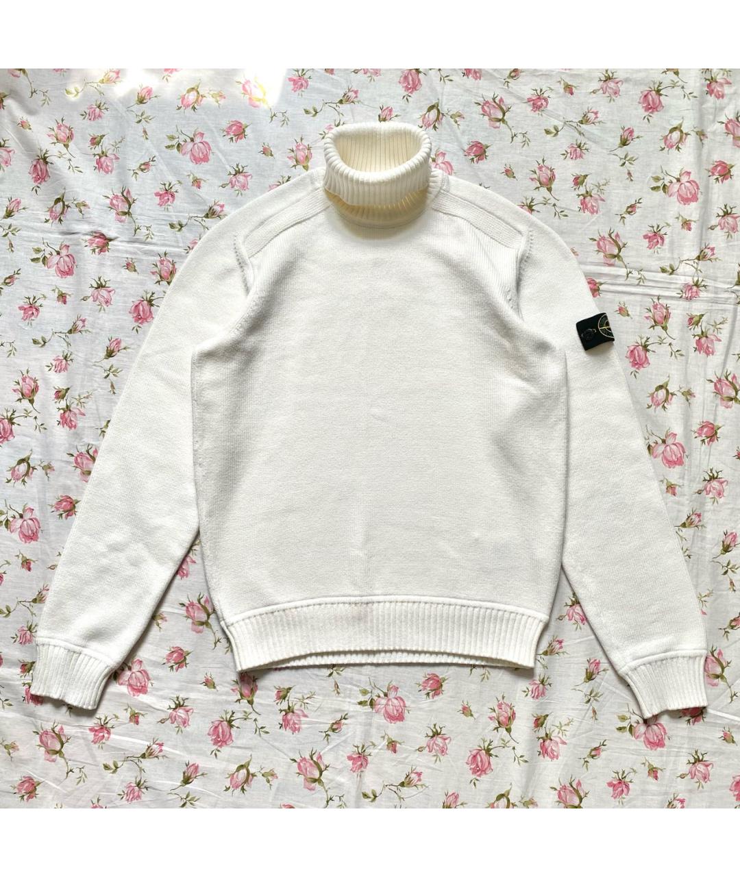 STONE ISLAND Бежевый хлопковый джемпер / свитер, фото 9