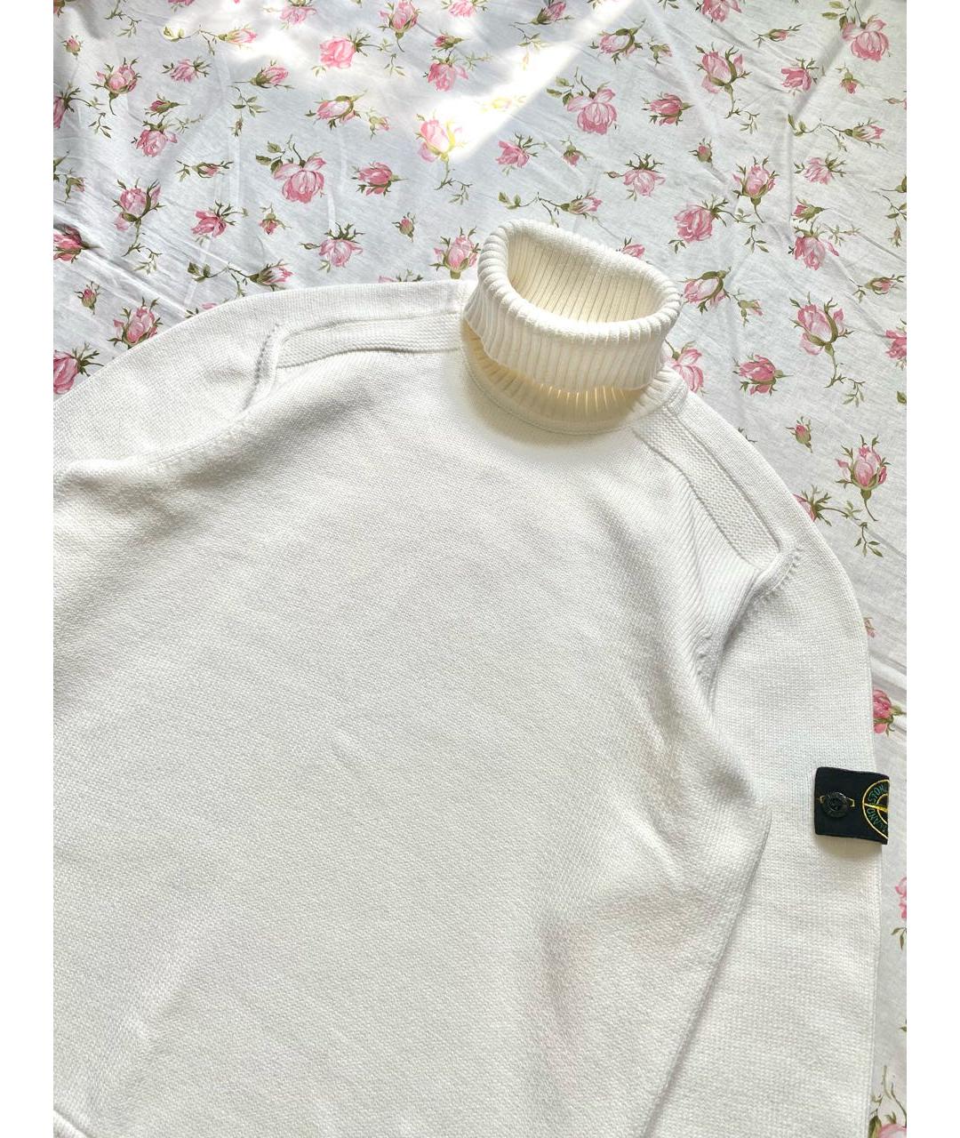 STONE ISLAND Бежевый хлопковый джемпер / свитер, фото 3