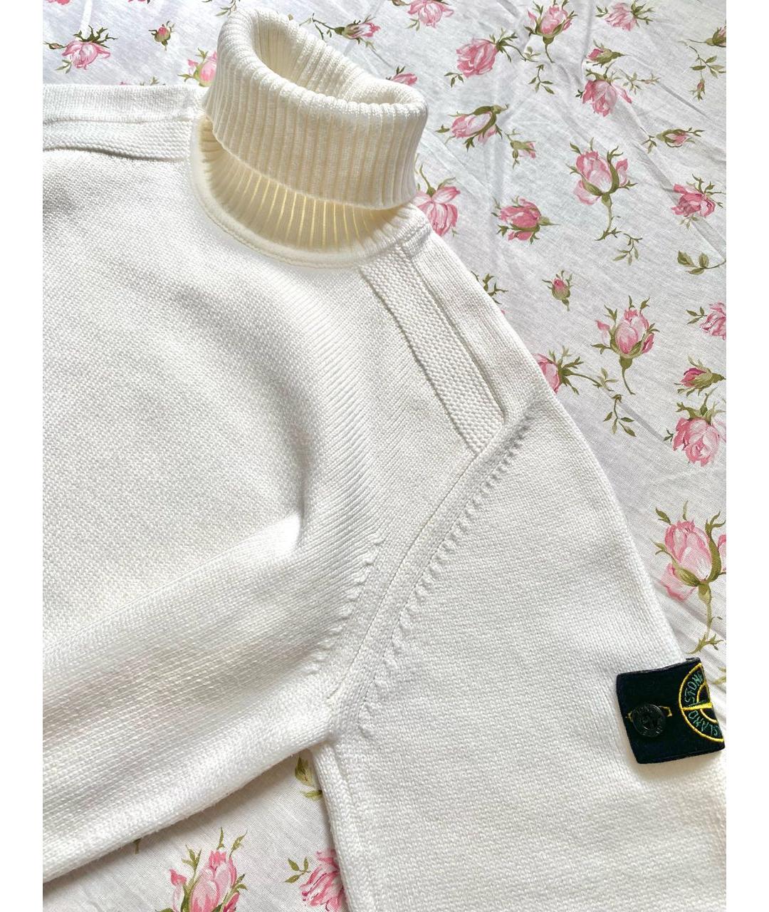 STONE ISLAND Бежевый хлопковый джемпер / свитер, фото 4