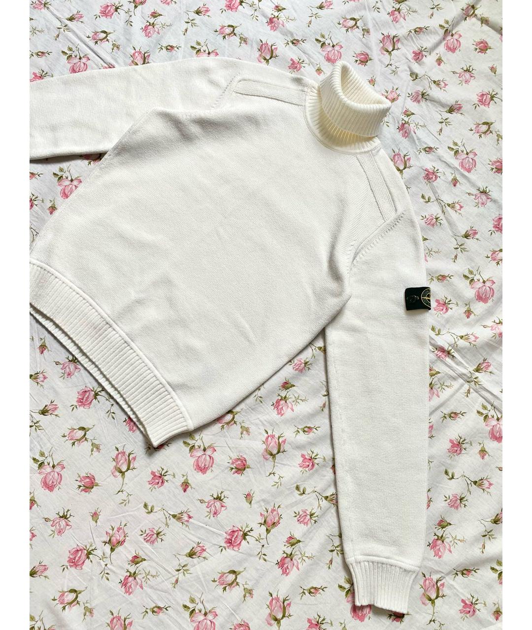 STONE ISLAND Бежевый хлопковый джемпер / свитер, фото 7