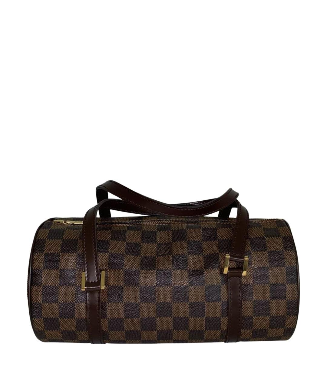 LOUIS VUITTON Коричневая кожаная сумка с короткими ручками, фото 1