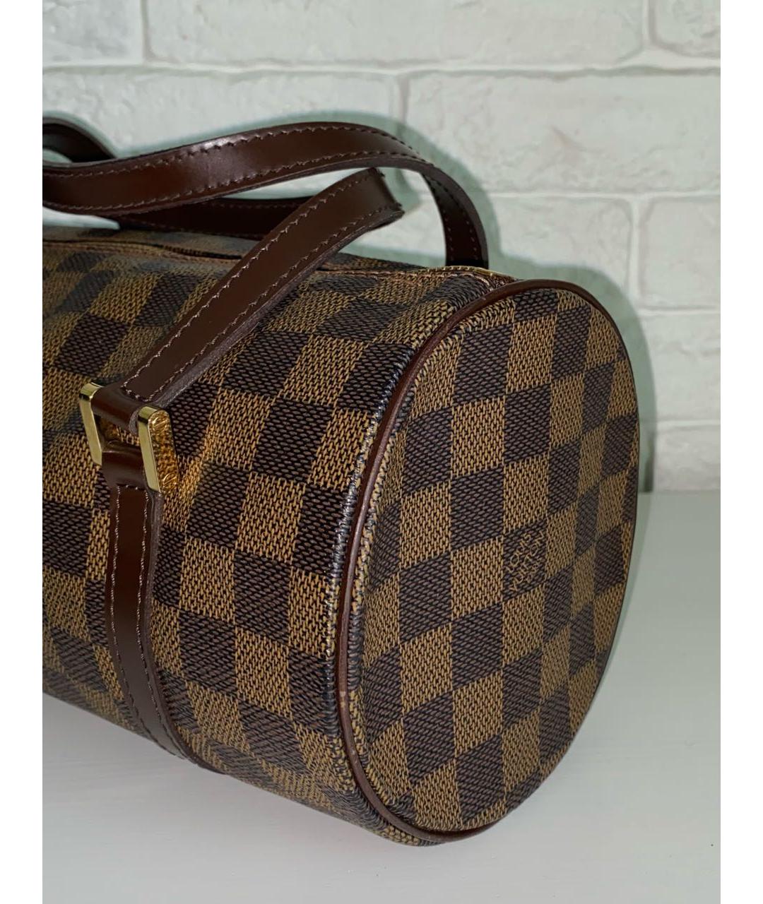 LOUIS VUITTON Коричневая кожаная сумка с короткими ручками, фото 2